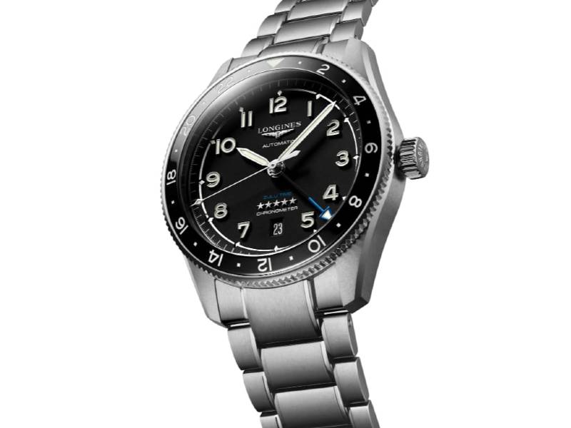 AUTOMATIC MEN'S WATCH STEEL/STEEL CERAMIC BEZEL SPIRIT ZULU TIME LONGINES L3.812.4.53.6